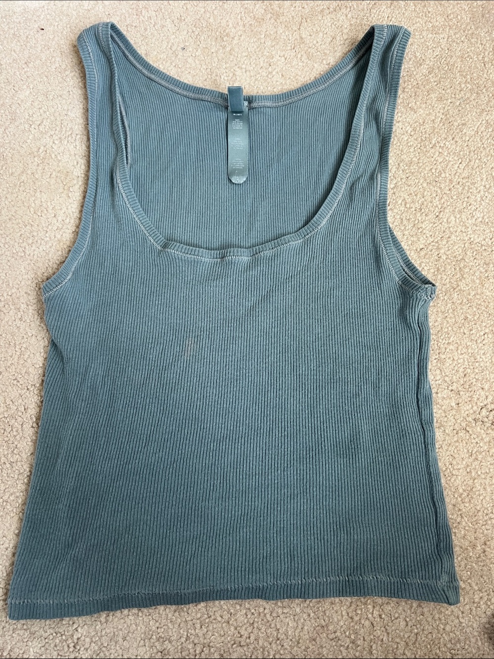 SKIMS Sleeveless Ribbed Tank Top - Teal Blue